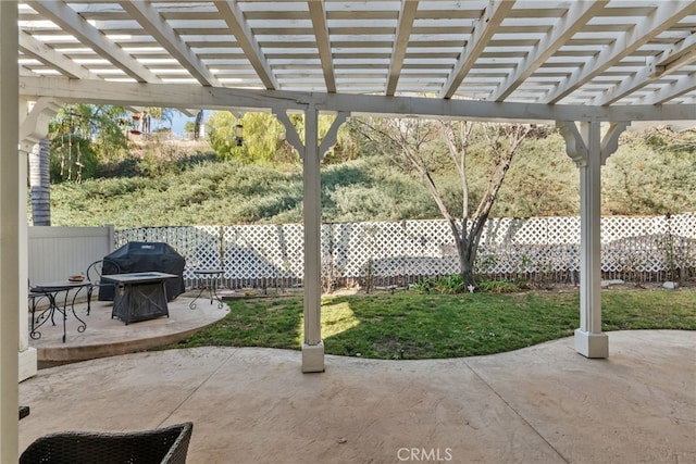 view of patio with a pergola