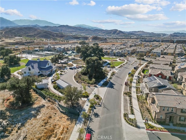 aerial view featuring a mountain view