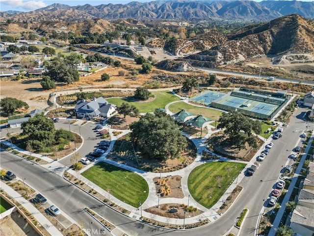 bird's eye view featuring a mountain view