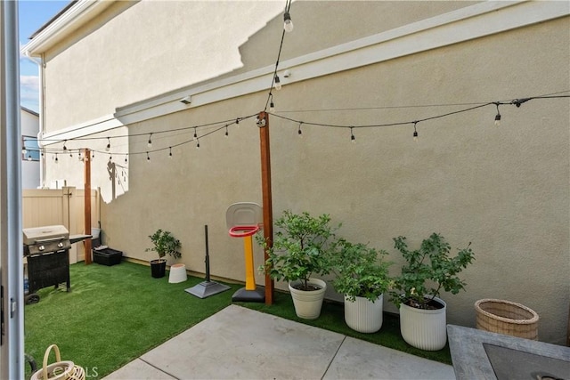 view of patio with area for grilling