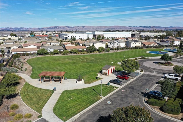 aerial view with a mountain view