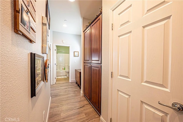 hall featuring light hardwood / wood-style floors