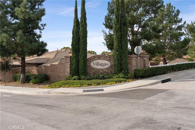 view of community sign