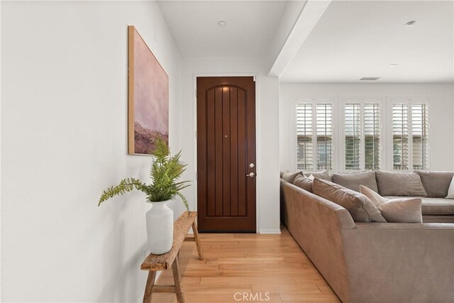 entryway featuring light hardwood / wood-style flooring