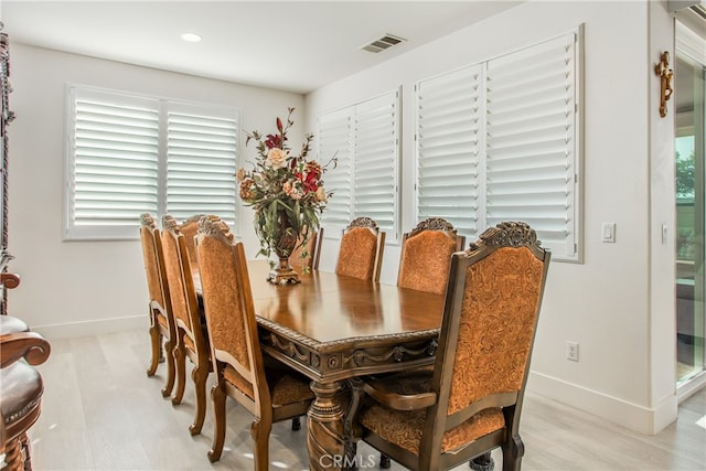 dining area featuring light hardwood / wood-style flooring