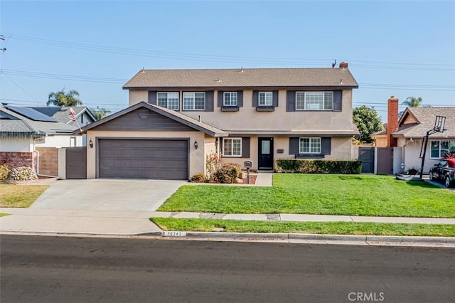 view of front of home with a front lawn