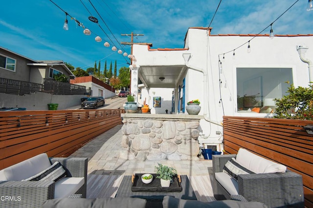 view of patio / terrace with an outdoor living space