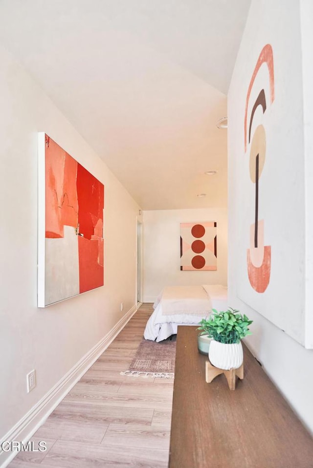 bedroom featuring light hardwood / wood-style flooring