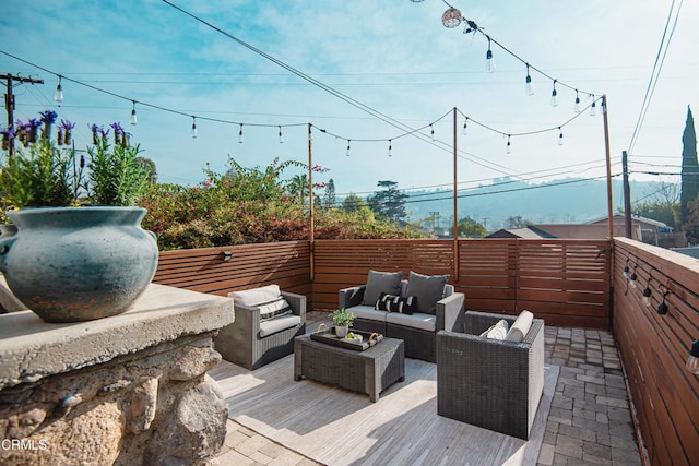 view of patio / terrace featuring an outdoor hangout area