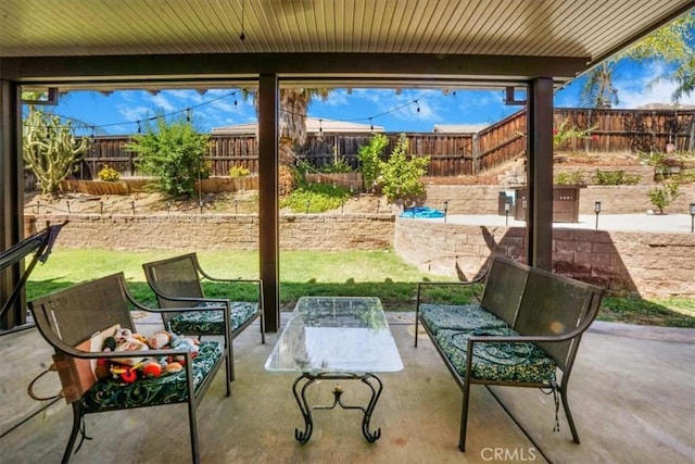 view of patio / terrace with an outdoor living space