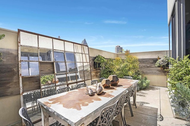 view of patio / terrace with an outdoor bar