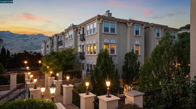 exterior space with a mountain view