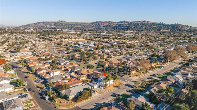 aerial view with a mountain view