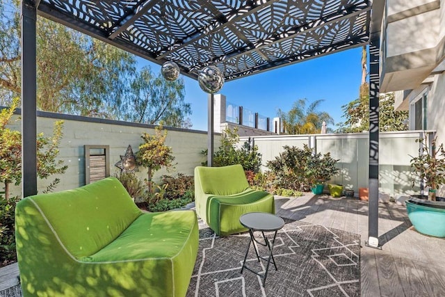 view of patio / terrace with a pergola