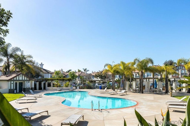 view of pool with a patio