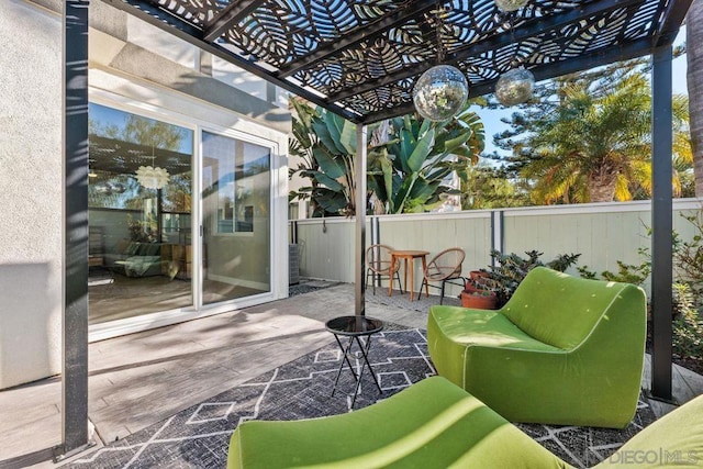 view of patio with a pergola