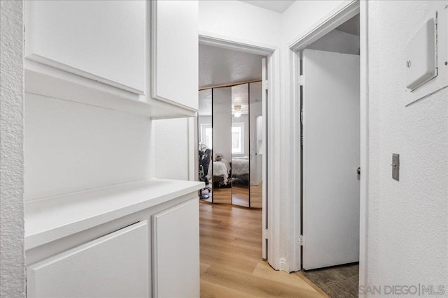 hallway featuring light hardwood / wood-style flooring