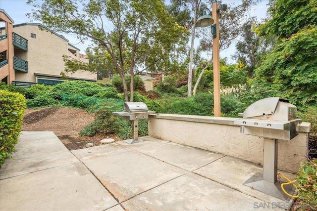 view of patio / terrace with a grill