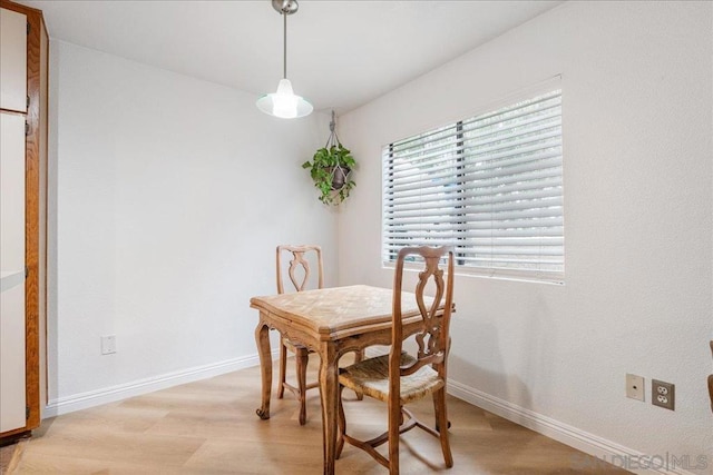 dining room with light hardwood / wood-style floors