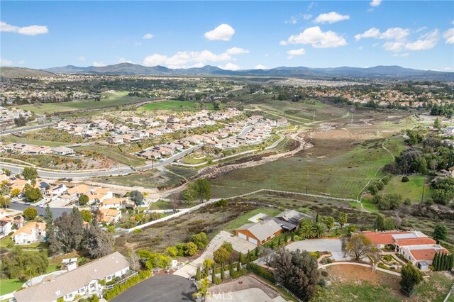 aerial view with a mountain view