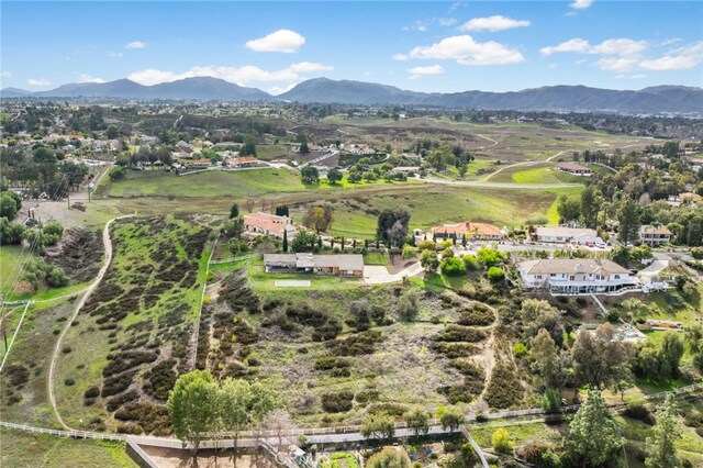 aerial view with a mountain view