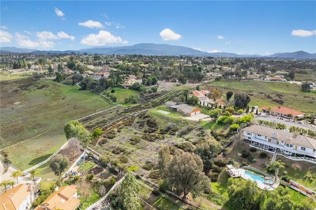 aerial view with a mountain view