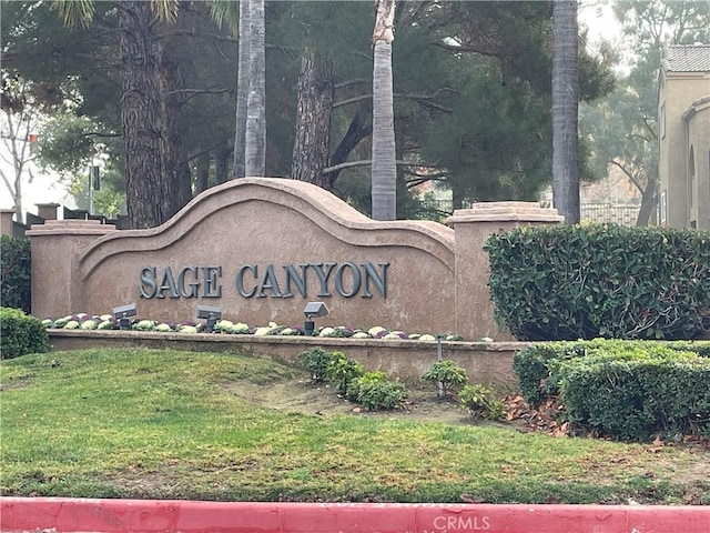 view of community sign