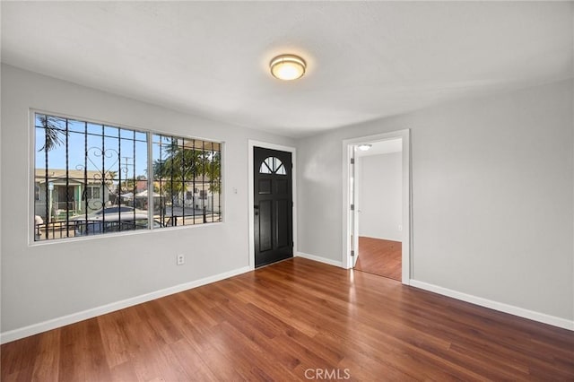 entryway with wood-type flooring