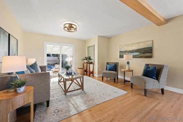 living room featuring light hardwood / wood-style floors