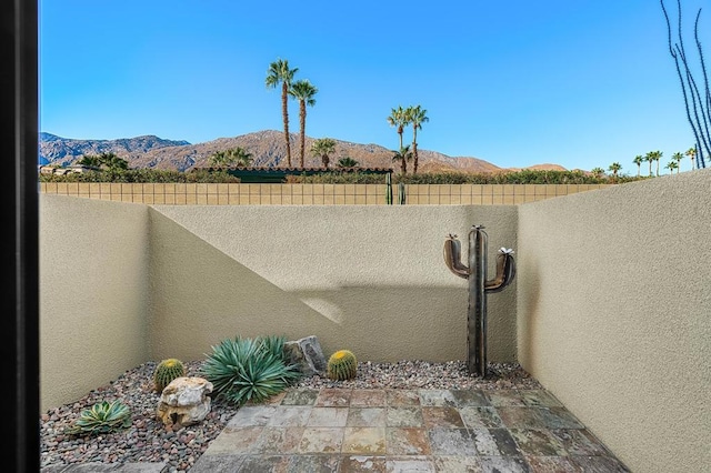 exterior details featuring a mountain view