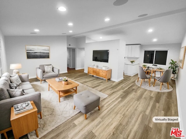 living room featuring light hardwood / wood-style floors