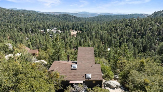 aerial view with a mountain view