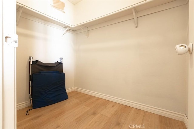 spacious closet featuring hardwood / wood-style flooring