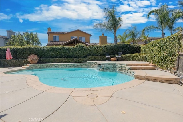 view of pool featuring a patio