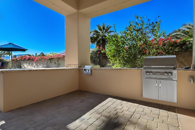 view of patio with grilling area