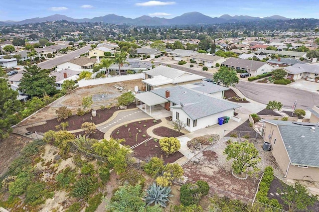 aerial view with a mountain view