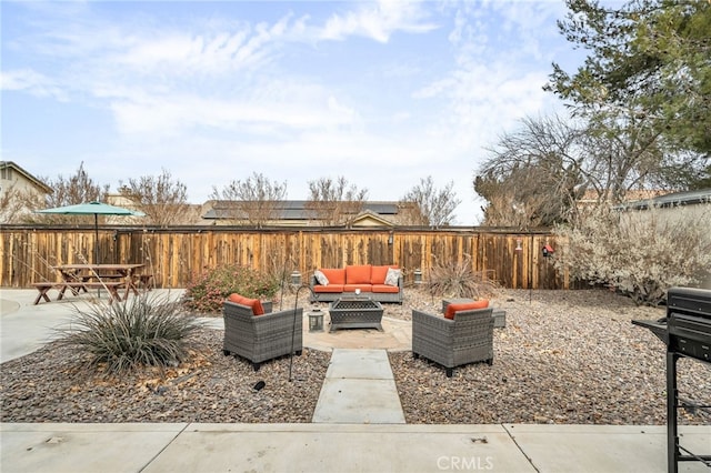 view of patio / terrace with an outdoor living space