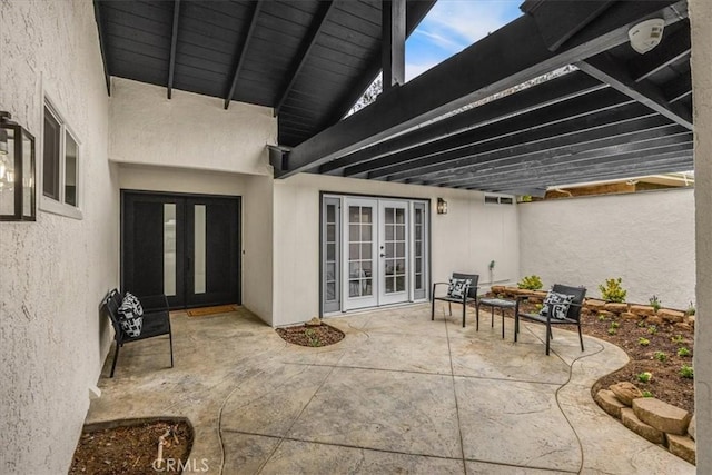 view of patio with french doors