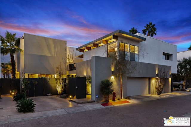 contemporary house featuring a garage