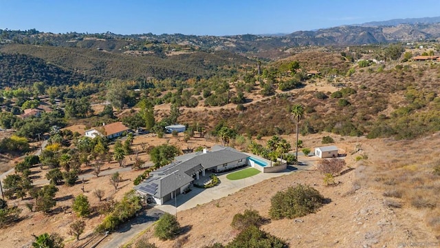 aerial view featuring a mountain view