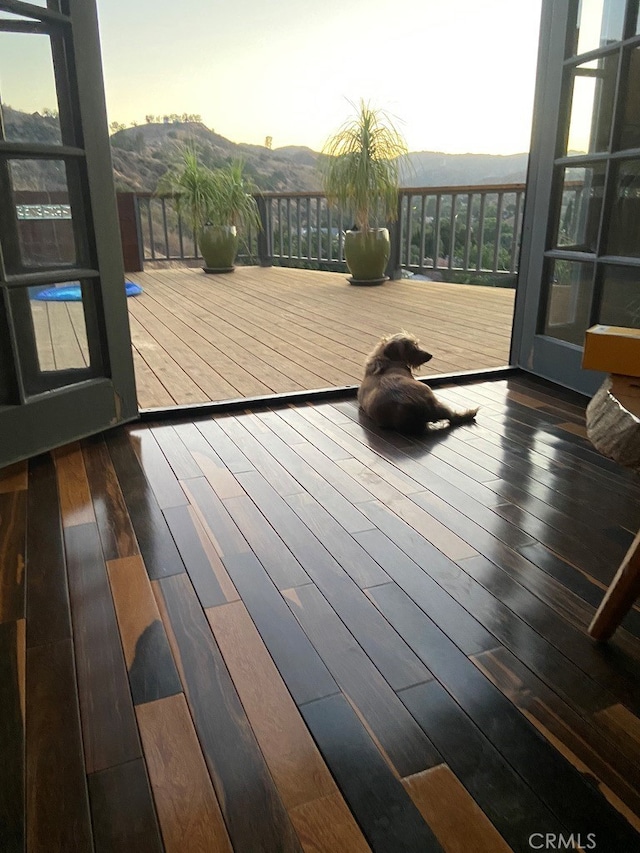 view of deck at dusk