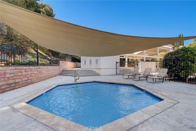 view of pool featuring a patio area