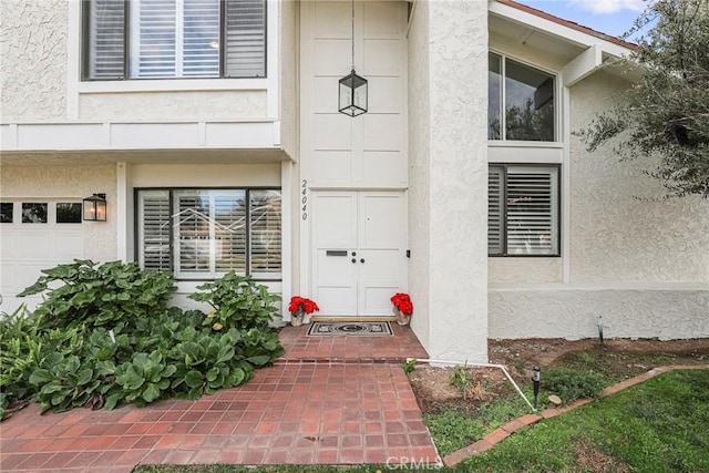 entrance to property with a garage