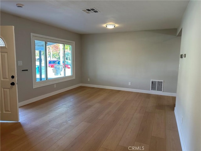 empty room featuring light wood-type flooring