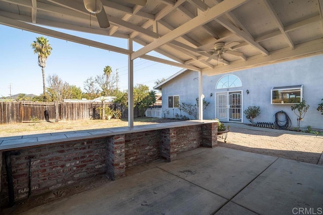 view of patio / terrace with ceiling fan