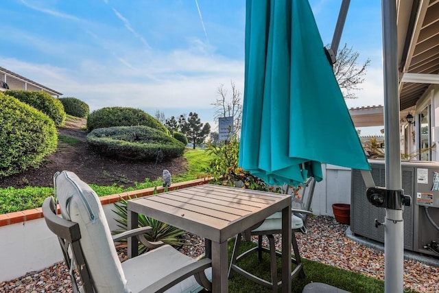 view of patio / terrace featuring central AC unit