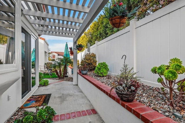 view of patio with a pergola