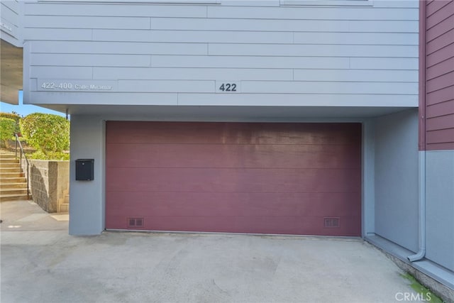 view of garage