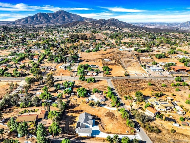 aerial view with a mountain view