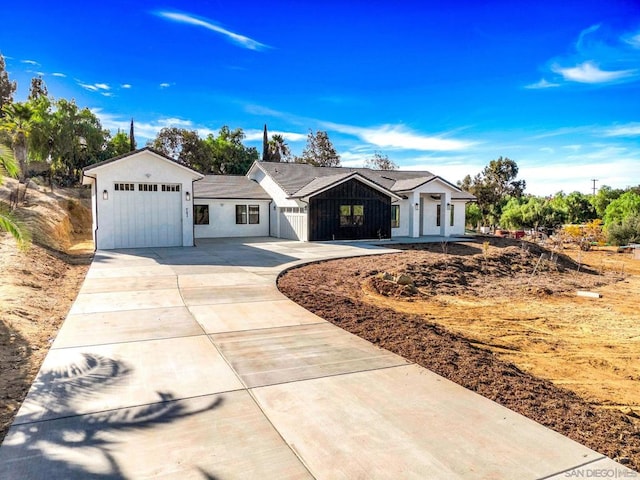 view of front of home with a garage